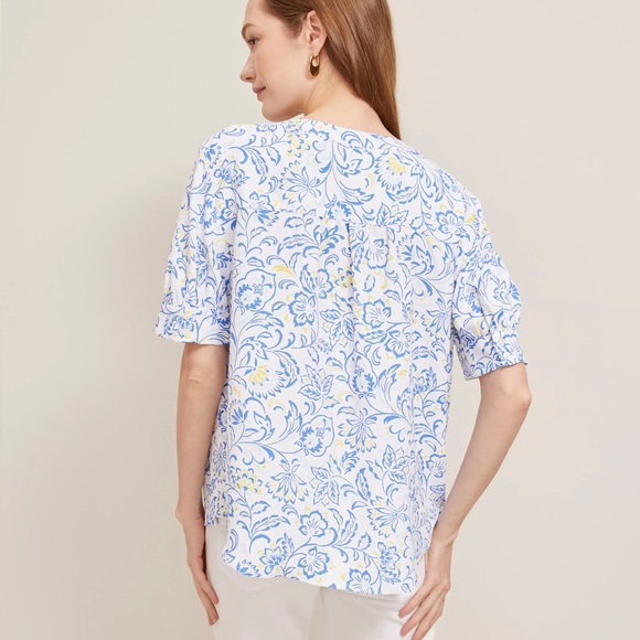 NWT Ann Taylor Paisley Floral Half Sleeve Shirt - Picture 3 of 3